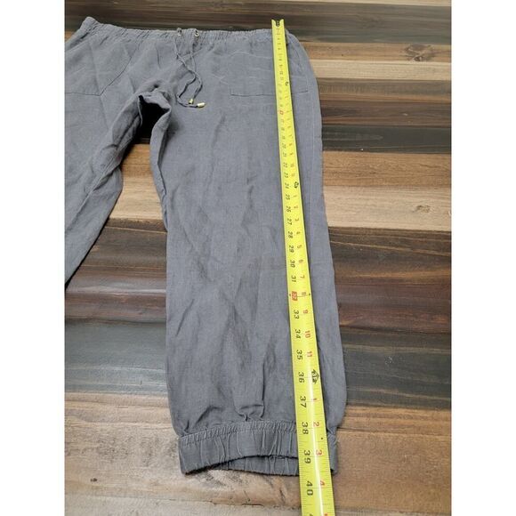 Company Ellen Tracy 100% Linen Gray Pants Pull-on Drawstring Lagenlook Size XXL - Picture 5 of 10
